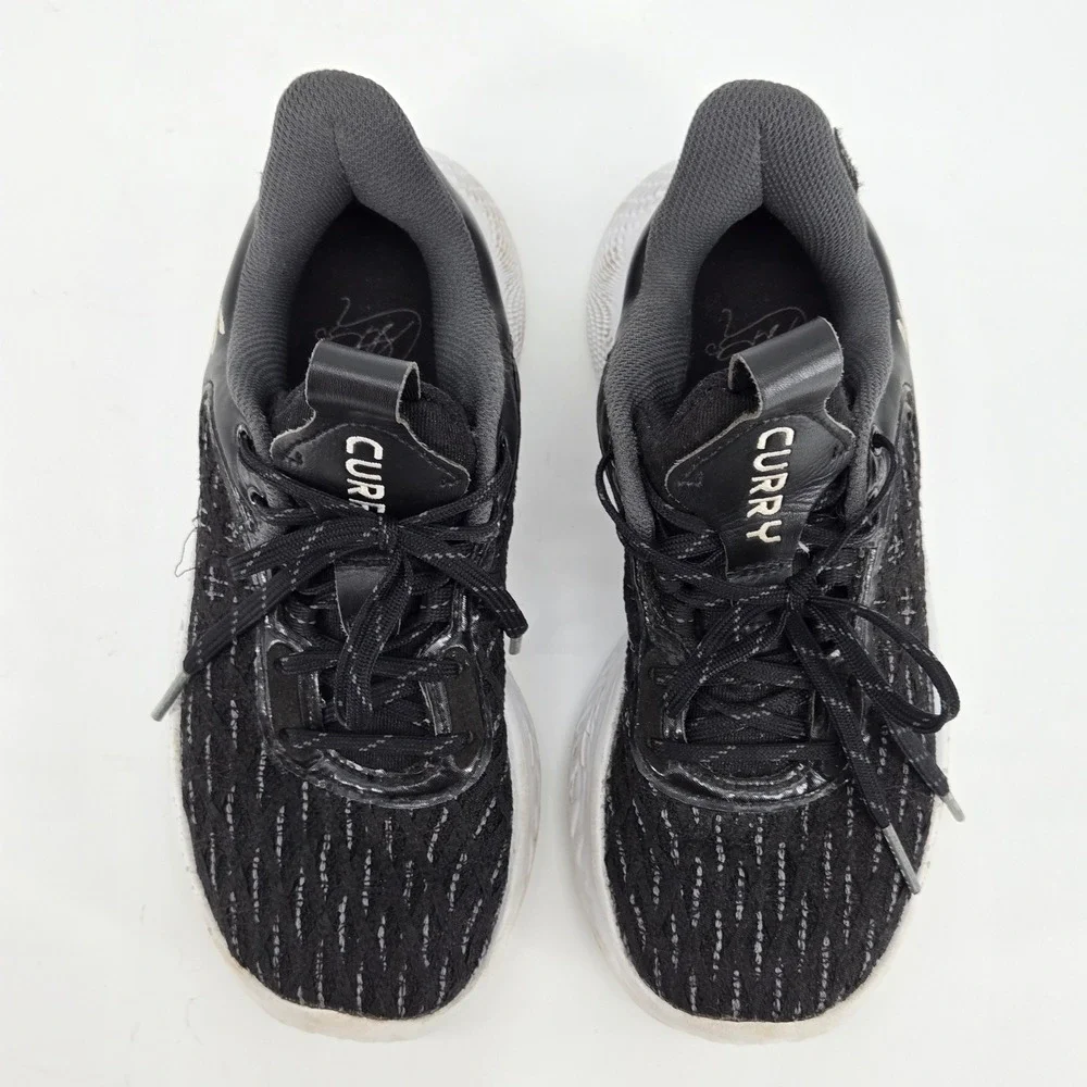Under Armour Curry Flow 9 Team Black White‎ Youth 3.5 Women 5 Basketball Shoe